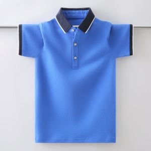 Polo à col plié en coton pour garçon