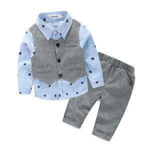 Ensemble chemise + gilet + pantalon et nœud papillon pour enfant
