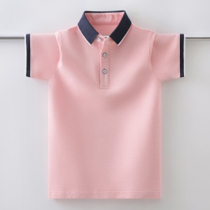 Polo à col plié en coton pour garçon