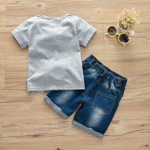Ensemble t shirt + short en denim pour enfant