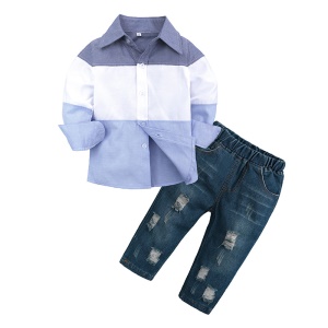 Ensemble chemise  +pantalon jean pour enfant