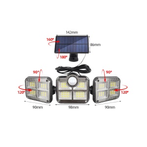 Lampe solaire extérieure à induction humaine grand angle détecteur de mouvement