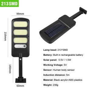 Lampe solaire d'extérieur avec détecteur de mouvement et télécommande