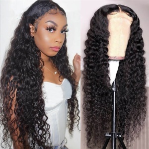 Perruque en fibre synthétique longue avec cheveux bouclés