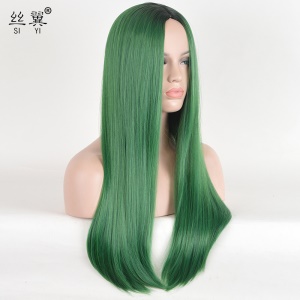 Perruque en fibre synthétique cheveux longs lisses