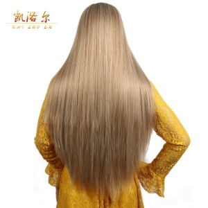 Perruque en fibre synthétique cheveux lisses longs blonds