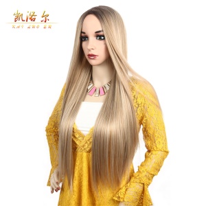 Perruque en fibre synthétique cheveux lisses longs blonds