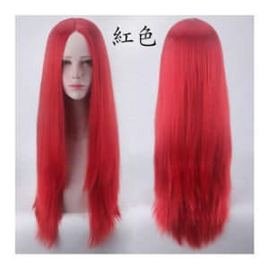Perruque en fibre  synthétique à  cheveux lisses et longs