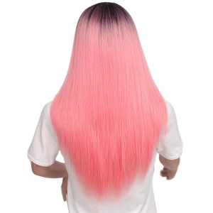 Perruque en fibre synthétique  lisse