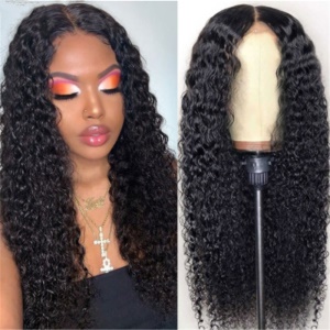 Perruque en fibre synthétique longue avec cheveux bouclés