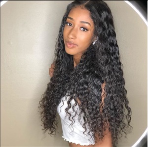 Perruque en fibre synthétique longue avec cheveux bouclés