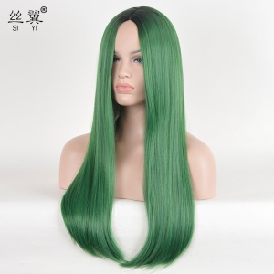 Perruque en fibre synthétique cheveux longs lisses