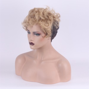 Perruque en fibre synthétique cheveux bouclés courts