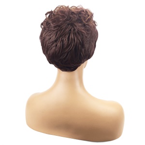 Perruque en fibre synthétique cheveux bouclés courts