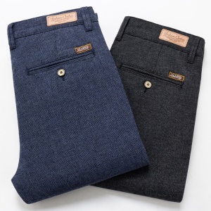 Pantalon décontracté pour homme en coton stretch et chanvre
