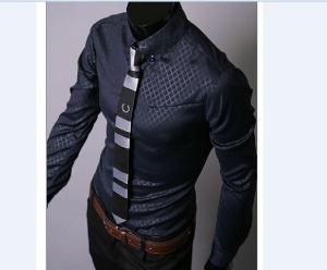 Chemise à manches longues pour homme Slim Fit Mesh