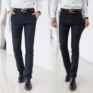 Pantalon décontracté pour homme en coton stretch et chanvre