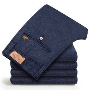 Pantalon décontracté pour homme en coton stretch et chanvre