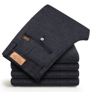 Pantalon décontracté pour homme en coton stretch et chanvre