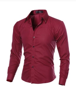 Chemise à manches longues pour homme Slim Fit Mesh