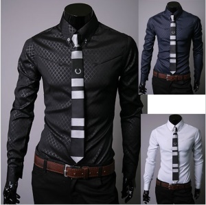 Chemise à manches longues pour homme Slim Fit Mesh