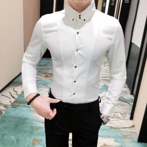 Chemise à manches longues pour hommes Slim Fashion