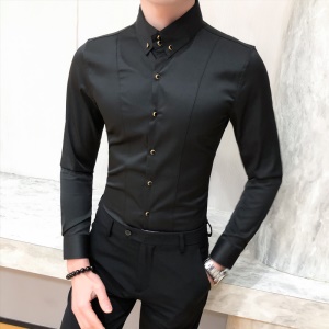 Chemise à manches longues pour hommes Slim Fashion