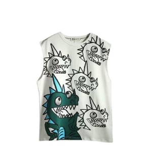 T-shirt sans manches motif dinosaure pour homme