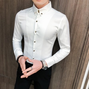 Chemise à manches longues pour hommes Slim Fashion