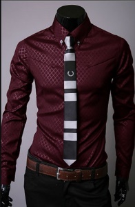Chemise à manches longues pour homme Slim Fit Mesh