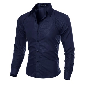 Chemise à manches longues pour homme Slim Fit Mesh