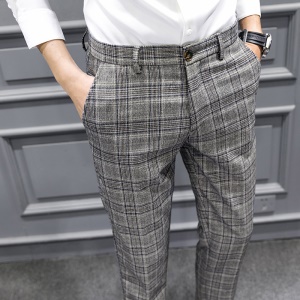 Pantalons écossais pur coton de qualité et polyester pour costume boulot et décontracté