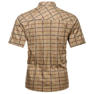 Chemise à carreaux à manches courtes pour hommes