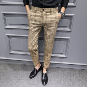 Pantalons écossais pur coton de qualité et polyester pour costume boulot et décontracté