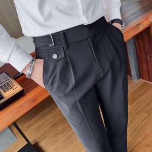 Pantalons décontractés pour hommes business avec ceinture