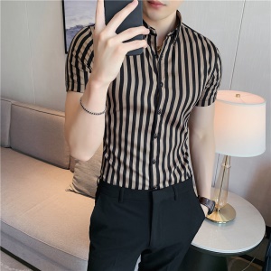 Chemise homme manches courtes à rayures