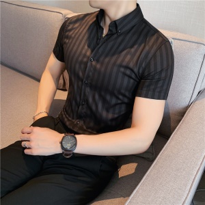 Chemise homme manches courtes à rayures