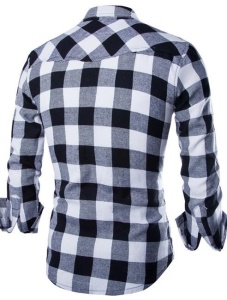 Chemise homme à manches longues, grands carreaux de vichy