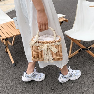 Sac à main pour femme avec ruban de paille