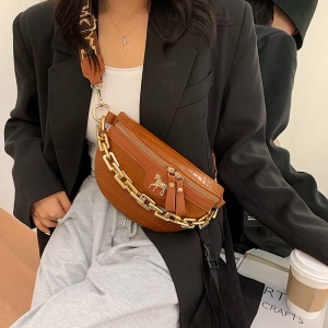 Sac à bandoulière pour femmes avec  motif crocodile, cuir PU et Accessoires de chaîne