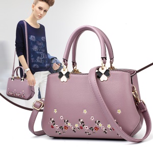 Sac à main pour femmes en cuir avec broderie