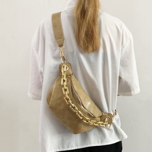 Sac à bandoulière pour femme en cuir avec stripe losange et Accessoires Chaîne