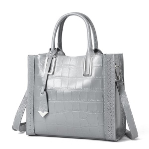 Sac à main en cuir de vache femme avec nylon intérieur et motif crocodile