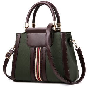 Sac à main en cuir PU rayé