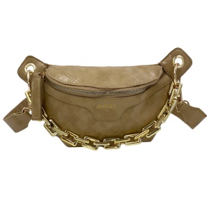 Sac à bandoulière pour femme en cuir avec stripe losange et Accessoires Chaîne