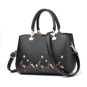 Sac à main pour femmes en cuir avec broderie