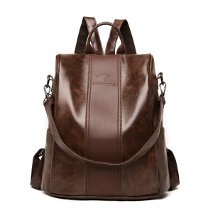 Sac à dos et bandoulière femme  en cuir avec logo en motif kangourou