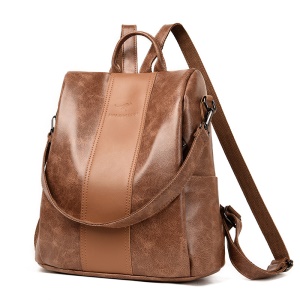 Sac à dos et bandoulière femme  en cuir avec logo en motif kangourou