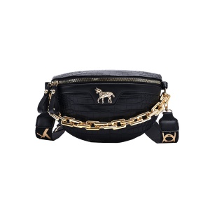 Sac à bandoulière pour femmes avec  motif crocodile, cuir PU et Accessoires de chaîne