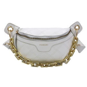 Sac à bandoulière pour femme en cuir avec stripe losange et Accessoires Chaîne